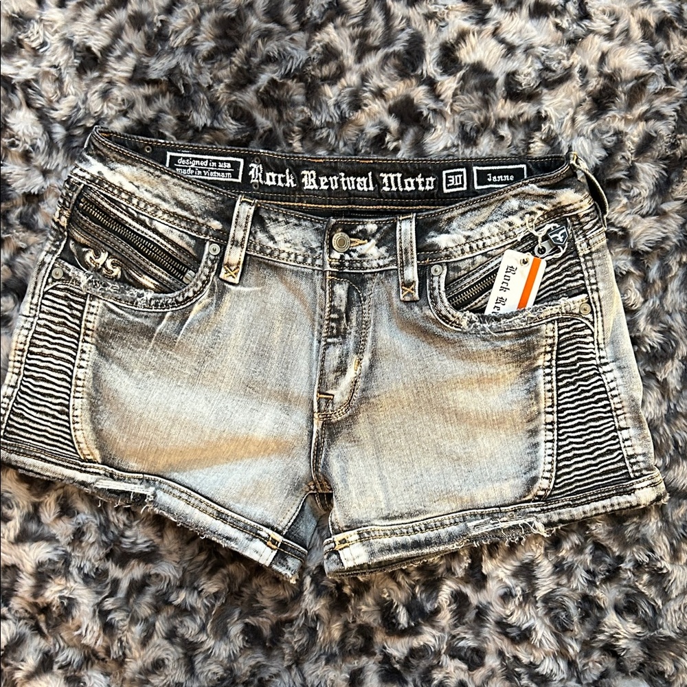 Rock revival Moto shorts NWT TAG SIZE 30 - Picture 6 of 16